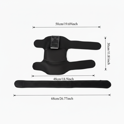 MoveMax Black Knee Brace — Top Down With Measurements