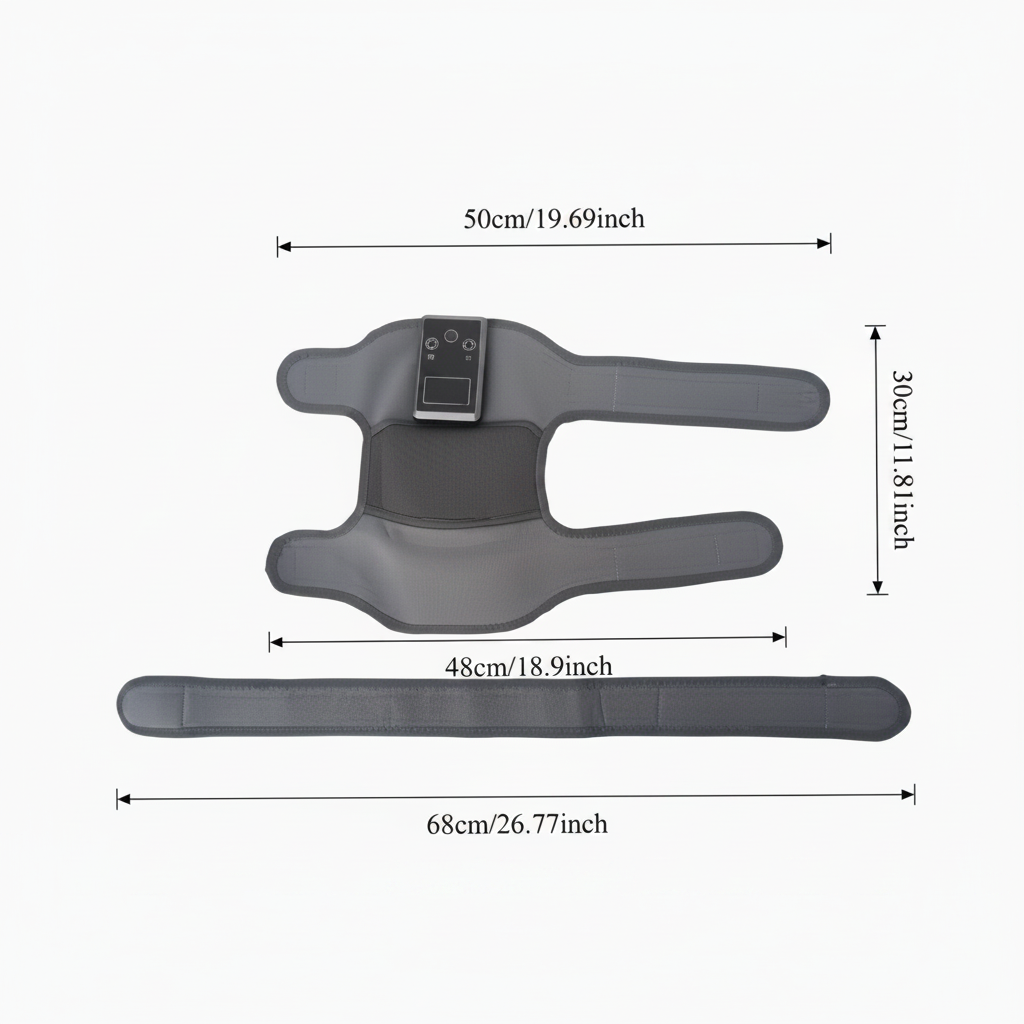 MoveMax Knee Brace — Pure White Background With Measurements